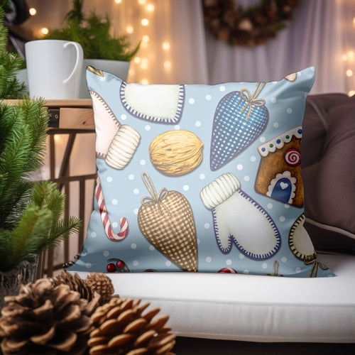Festive Elegance: Christmas Ornament Pattern Throw Pillow | Homeezone