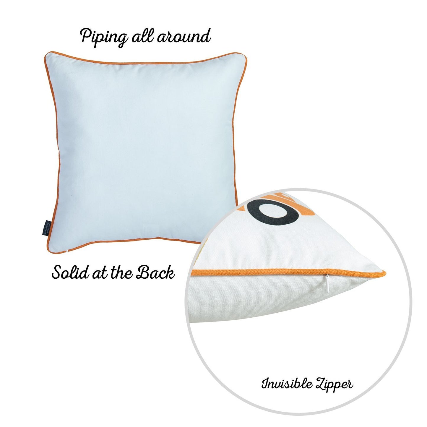 Set of 2 18inches Thanksgiving Pumpkin Spice Square Throw Pillow Cover