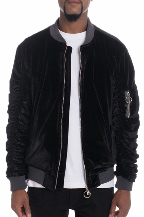 VELOUR BOMBER URBAN BLACK
