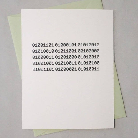 "Merry Christmas" Binary Code Card