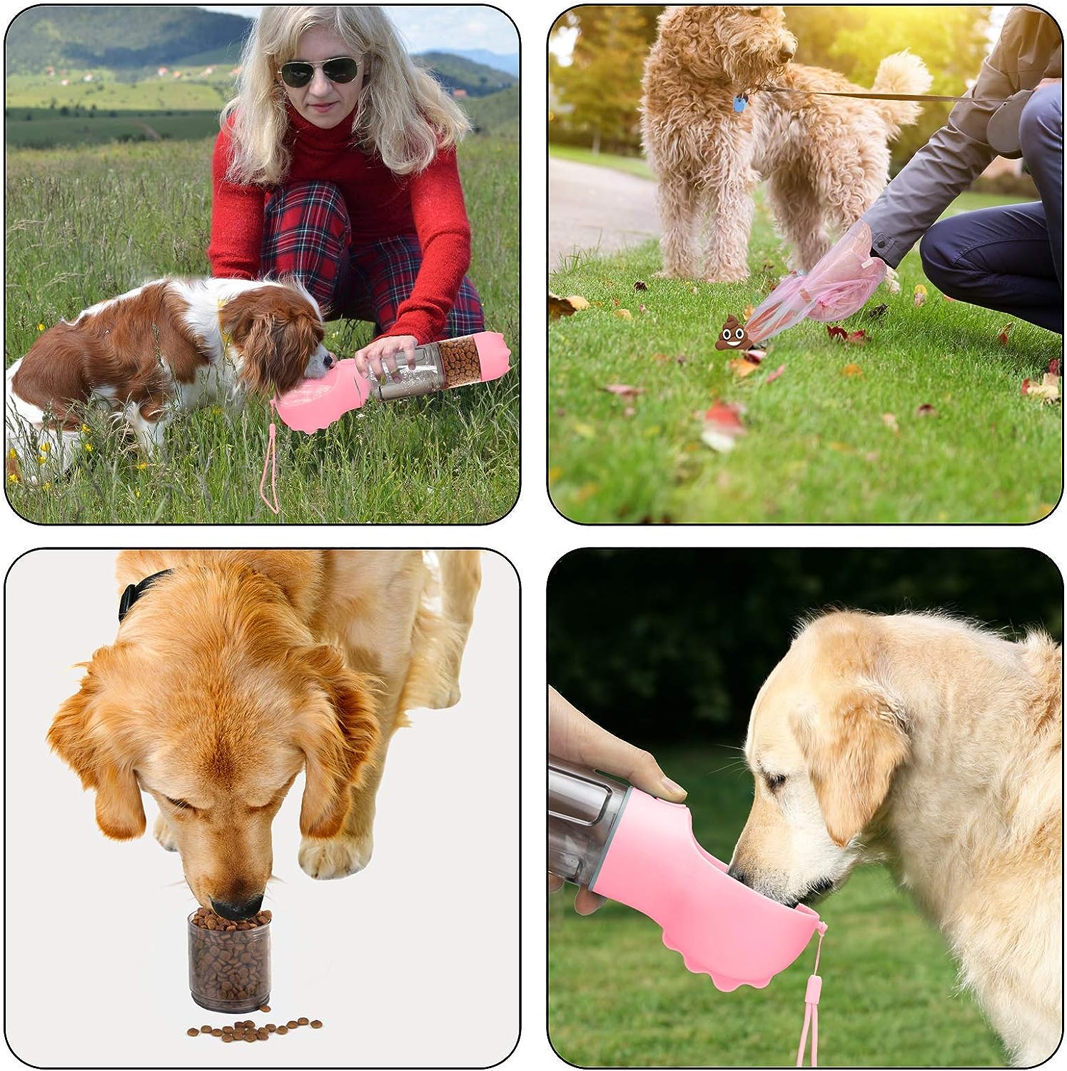 TravelPaws Pink: Leak-Proof Water Dispenser & Feeder | Lightweight & Stylish | Perfect for Dogs, Cats, and More! 🐾💧