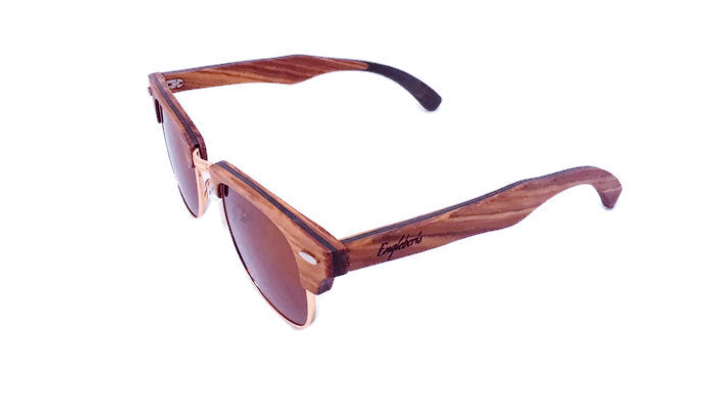 Engleberts Real Ebony and ZebraWood Sunglasses with Bamboo Case