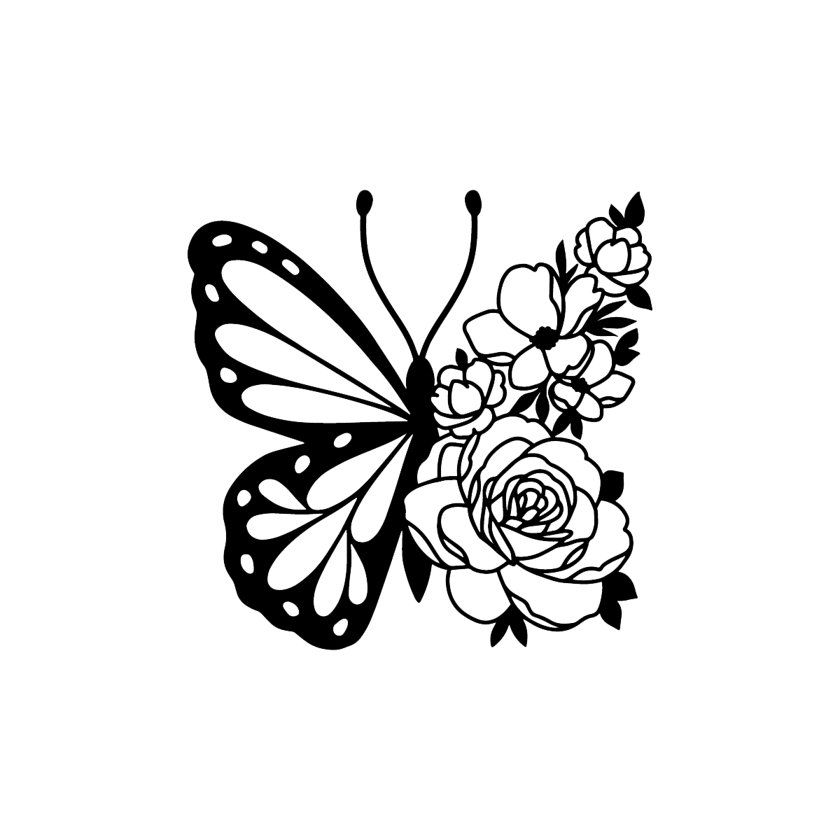 Ethereal Floral Butterfly - Elegant Metal Wall Art by Badger Steel USA