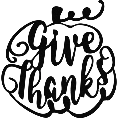 Give Thanks Pumpkin - Metal Wall Art