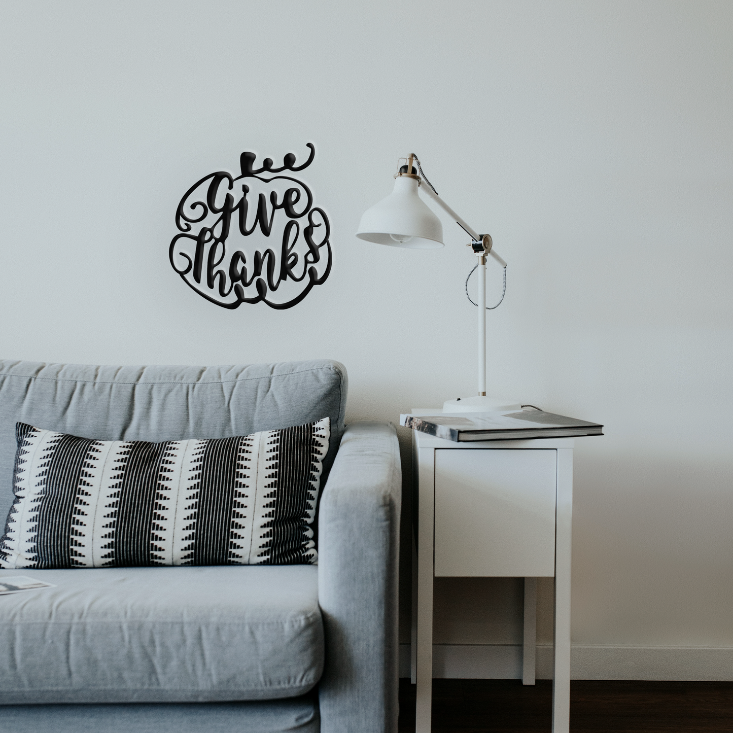 Give Thanks Pumpkin - Metal Wall Art