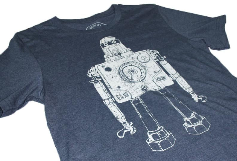 Sci-Fi Themed 'Mr. Roboto' Heather Navy Men's T-Shirt