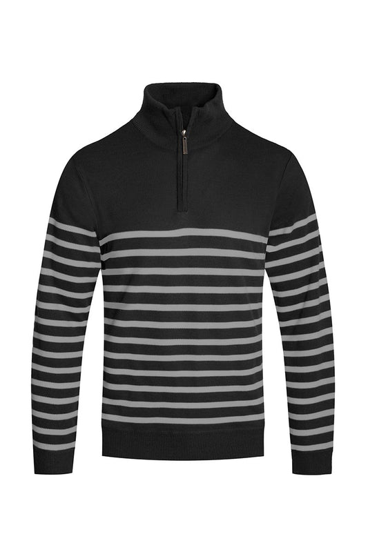 QUARTER ZIP STRIPE PULLOVER