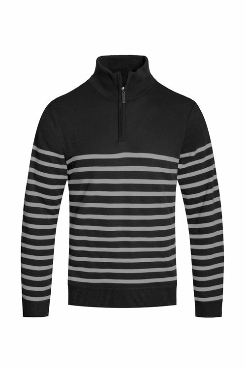 QUARTER ZIP STRIPE PULLOVER