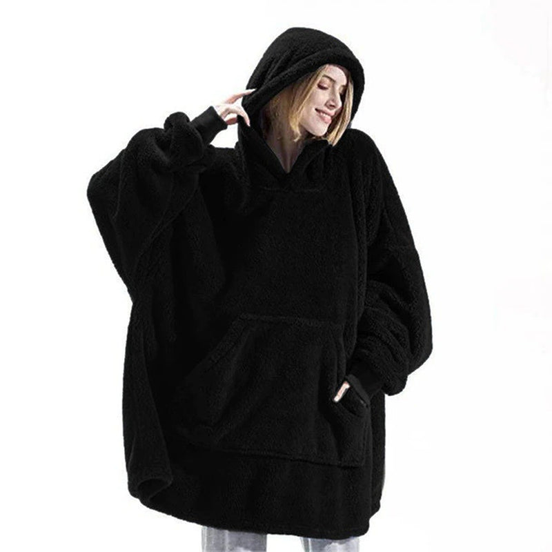 Oversized Hooded Sweater Blanket for Him & Her: Ultimate Winter Comfort | Stay Warm in Style with Oversized Fleece, Sleeves, and a Snuggly Large Pocket | Embrace Winter Comfort with Your Perfect TV Hoodie Robe!