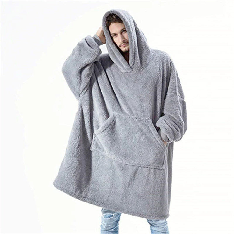 Oversized Hooded Sweater Blanket for Him & Her: Ultimate Winter Comfort | Stay Warm in Style with Oversized Fleece, Sleeves, and a Snuggly Large Pocket | Embrace Winter Comfort with Your Perfect TV Hoodie Robe!