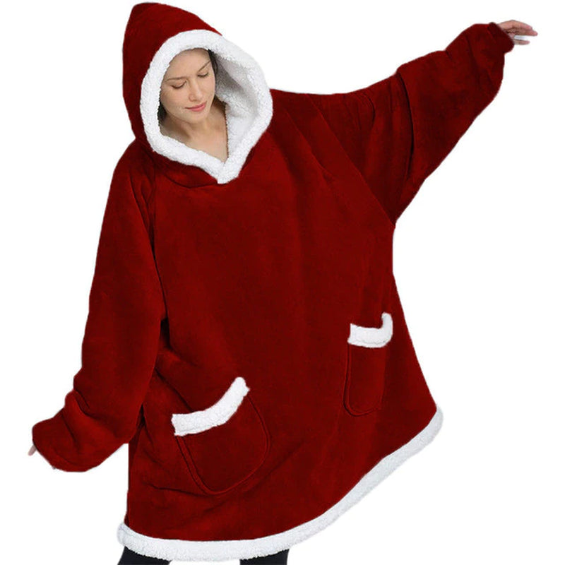 Oversized Hooded Sweater Blanket for Him & Her: Ultimate Winter Comfort | Stay Warm in Style with Oversized Fleece, Sleeves, and a Snuggly Large Pocket | Embrace Winter Comfort with Your Perfect TV Hoodie Robe!