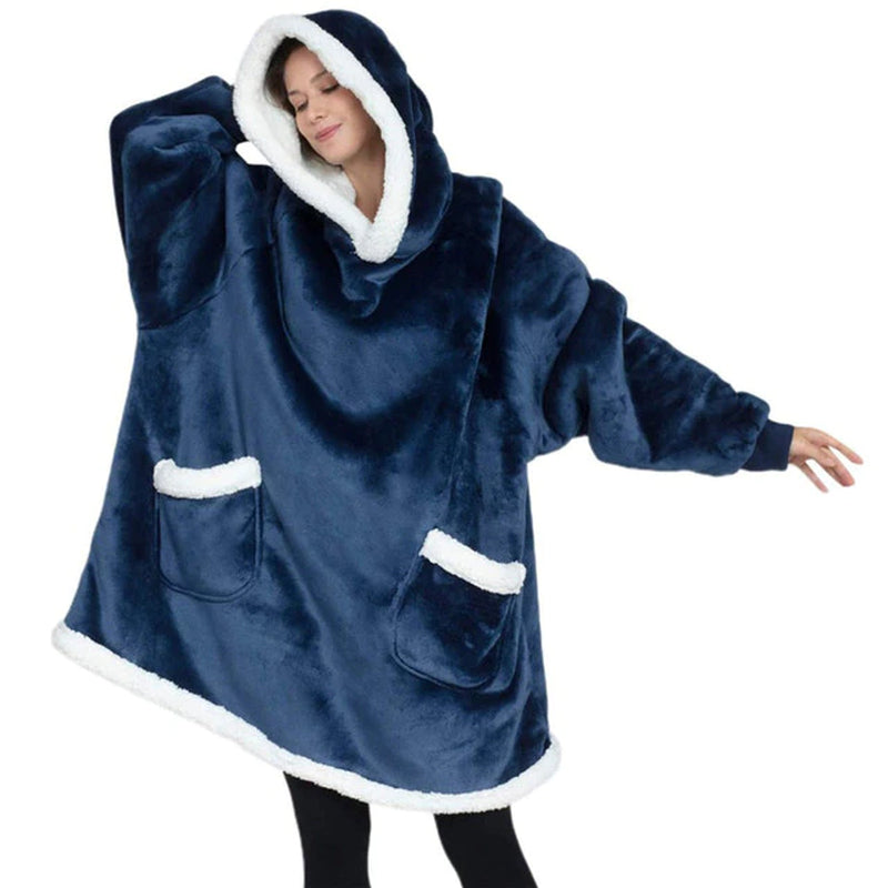 Oversized Hooded Sweater Blanket for Him & Her: Ultimate Winter Comfort | Stay Warm in Style with Oversized Fleece, Sleeves, and a Snuggly Large Pocket | Embrace Winter Comfort with Your Perfect TV Hoodie Robe!