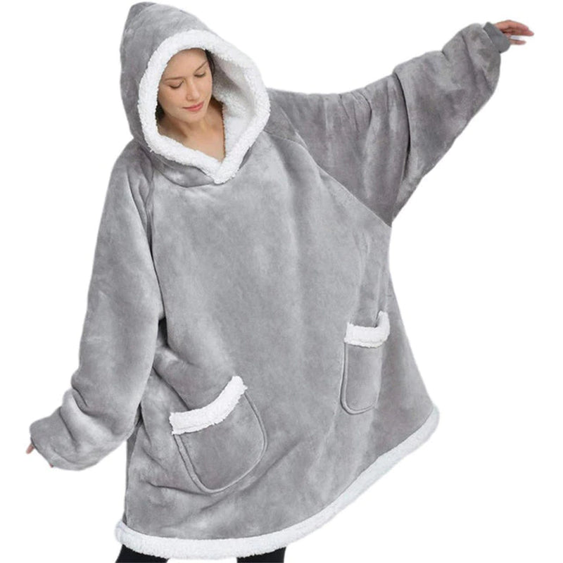 Oversized Hooded Sweater Blanket for Him & Her: Ultimate Winter Comfort | Stay Warm in Style with Oversized Fleece, Sleeves, and a Snuggly Large Pocket | Embrace Winter Comfort with Your Perfect TV Hoodie Robe!
