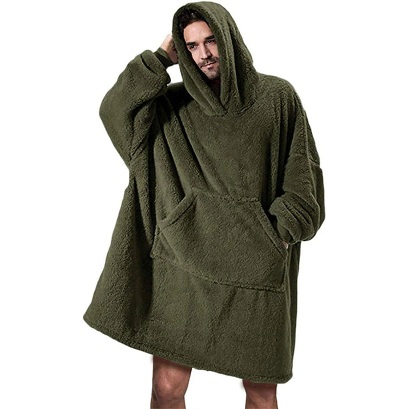 Oversized Hooded Sweater Blanket for Him & Her: Ultimate Winter Comfort | Stay Warm in Style with Oversized Fleece, Sleeves, and a Snuggly Large Pocket | Embrace Winter Comfort with Your Perfect TV Hoodie Robe!