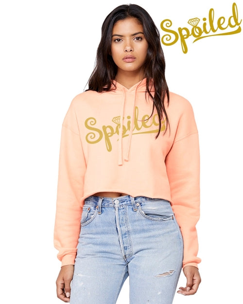 "Spoiled" Funny Crop Top Hoodie