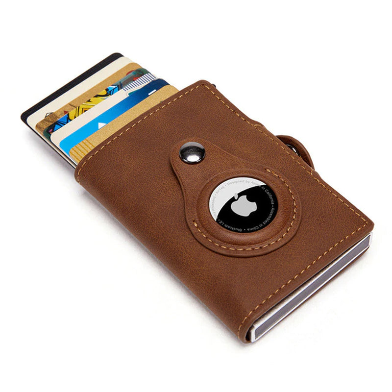 Premium Leather Wallet with Airtag Tracker Case