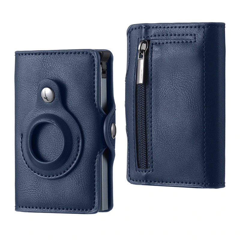 Premium Leather Wallet with Airtag Tracker Case