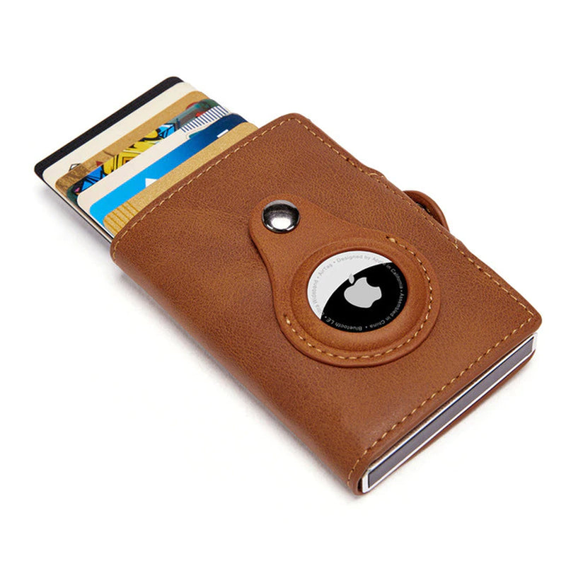 Premium Leather Wallet with Airtag Tracker Case