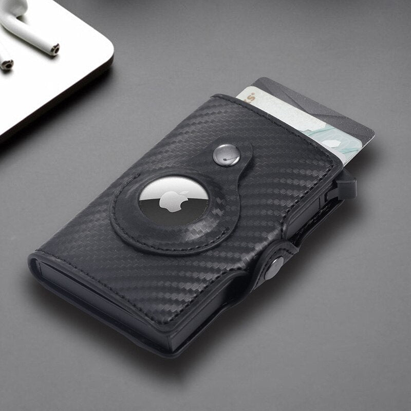 Premium Leather Wallet with Airtag Tracker Case