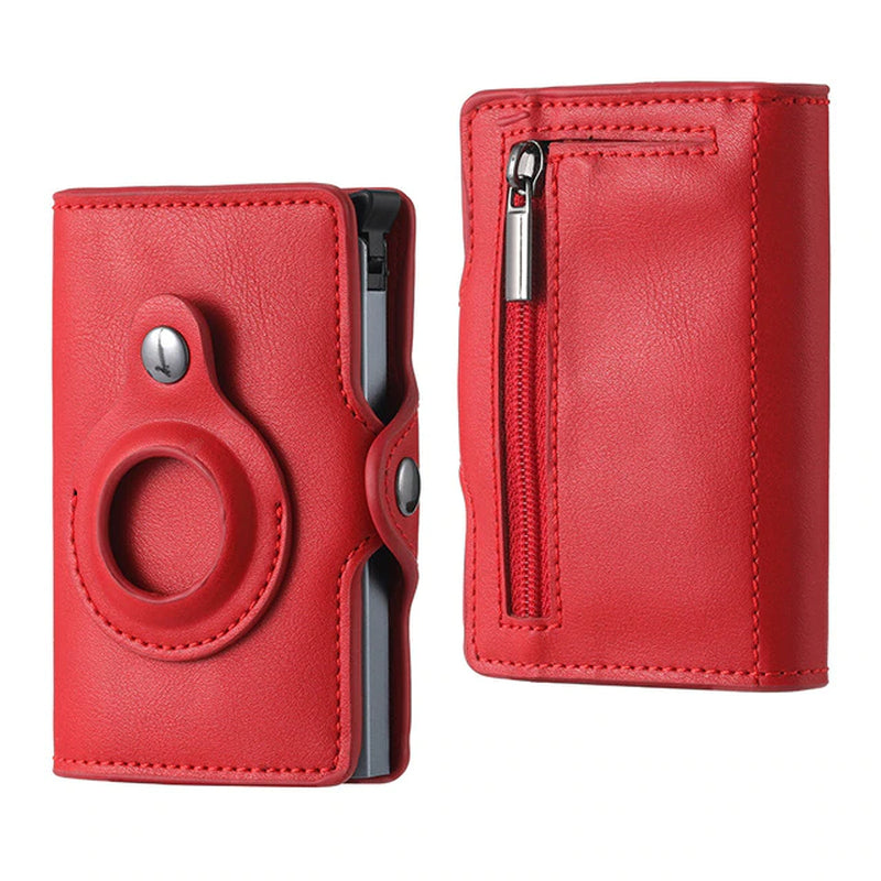 Premium Leather Wallet with Airtag Tracker Case