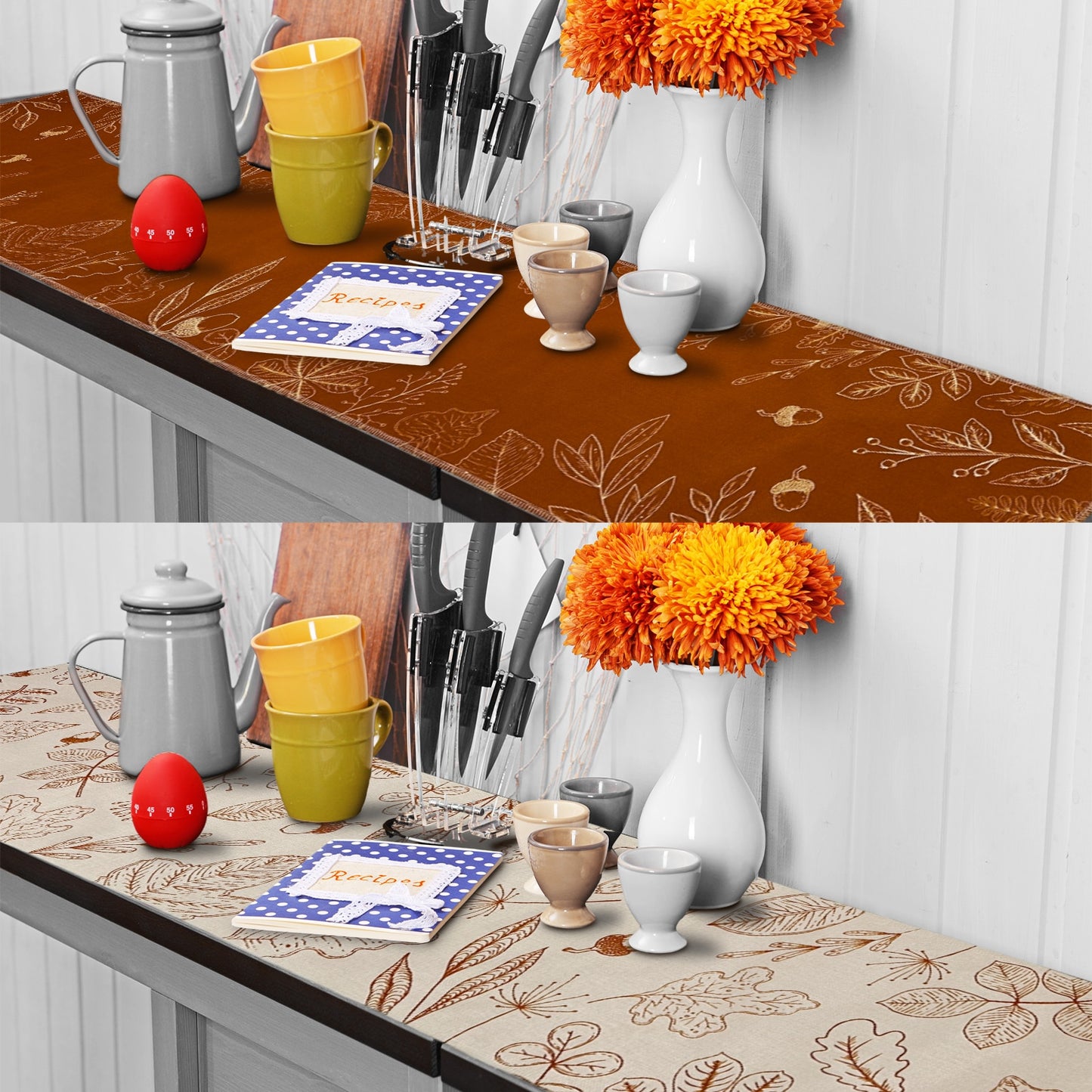 Family Gatherings Fall Thanksgiving Table Runner | 13x72 Inches Rustic Burlap Style | Seasonal Harvest Decor for Farmhouse Feasts