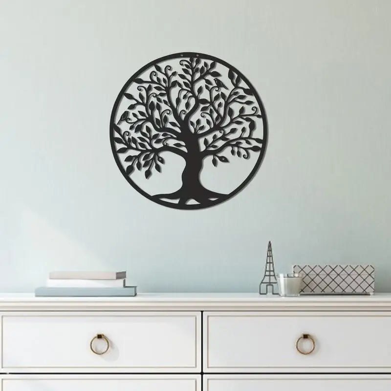 Black Tree of Life Wall Art Metal Sculpture: Elegance Redefined