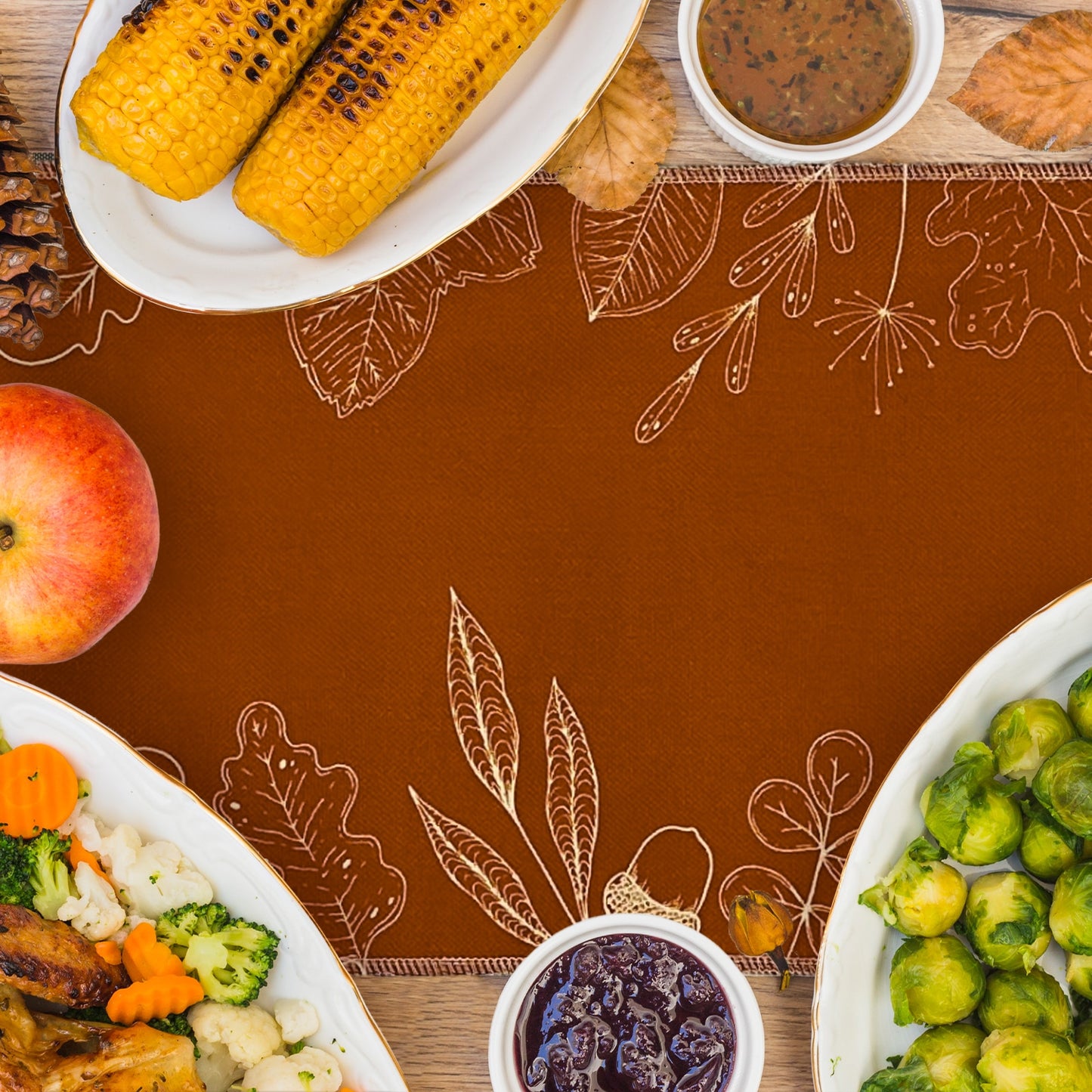 Family Gatherings Fall Thanksgiving Table Runner | 13x72 Inches Rustic Burlap Style | Seasonal Harvest Decor for Farmhouse Feasts