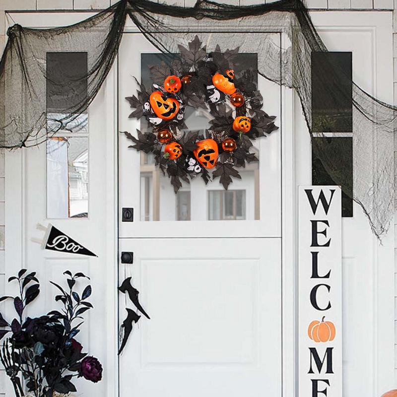 Enchanted Pumpkin Halloween Door Wreath | Seasonal Fall Decor for a Spooky Welcome