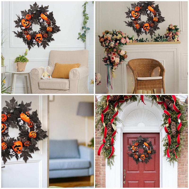 Enchanted Pumpkin Halloween Door Wreath | Seasonal Fall Decor for a Spooky Welcome