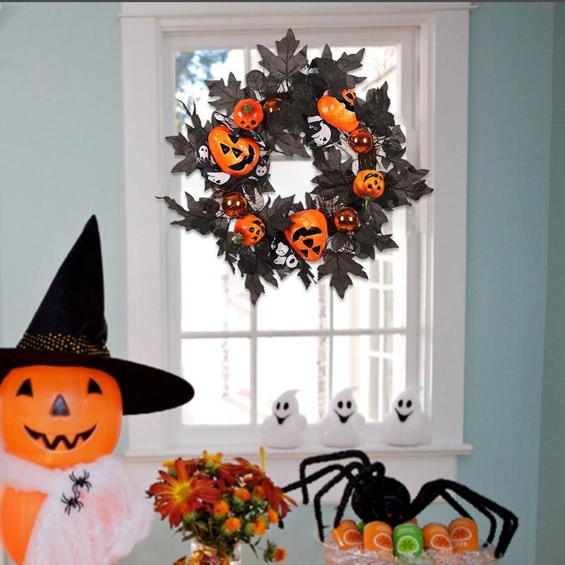 Enchanted Pumpkin Halloween Door Wreath | Seasonal Fall Decor for a Spooky Welcome