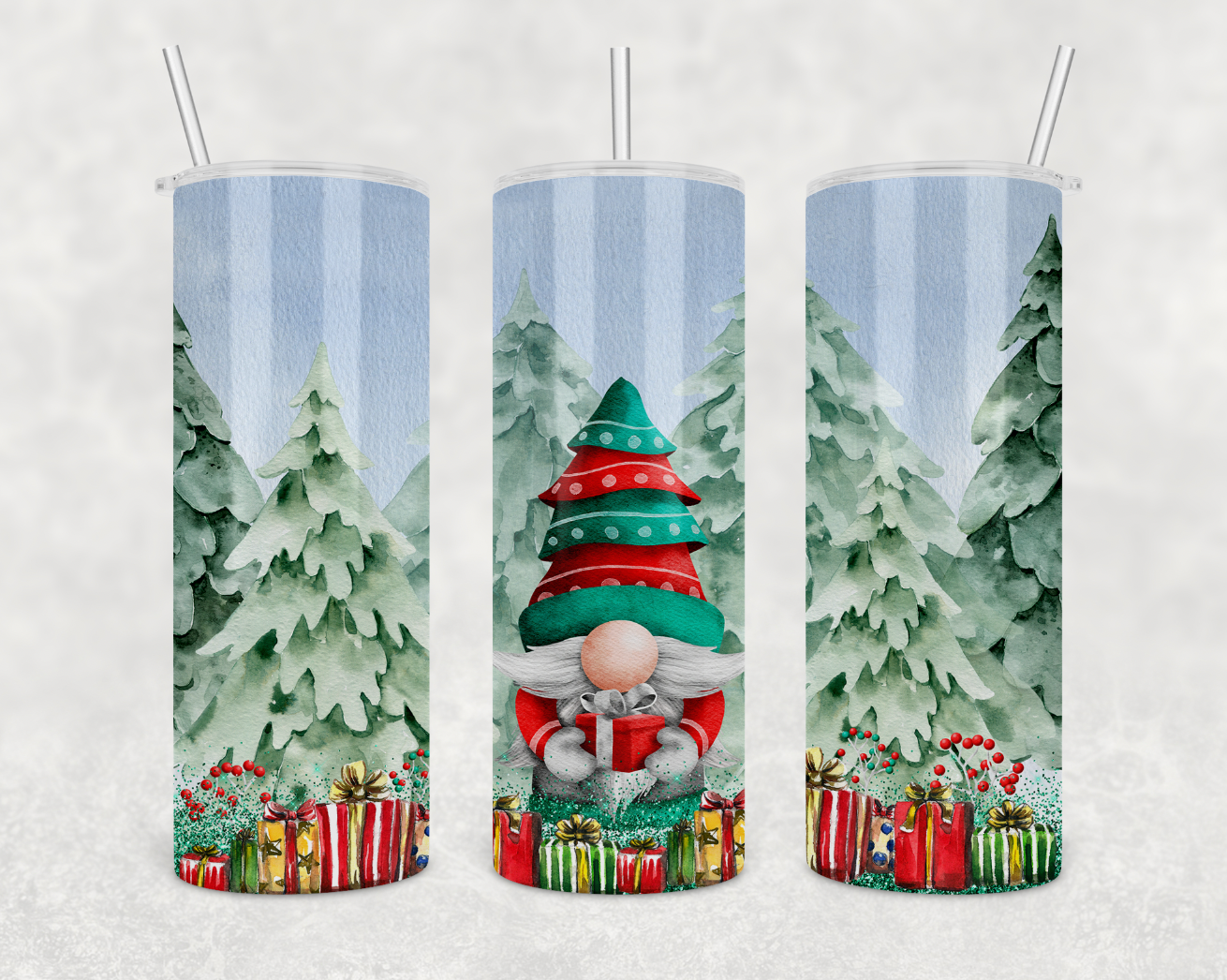Christmas Gnome 20oz Skinny Tumbler