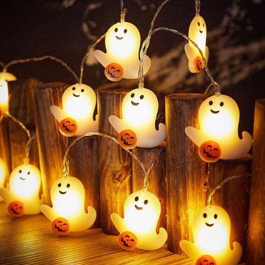 Halloween Solar String Lights | Adorable Pumpkin and Ghost Faces | Garden, Bar, and Party Decorations