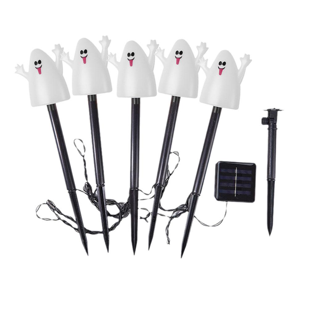 5pcs Solar Halloween Ghost Lights | Spooky Garden Horror Decor | Halloween Party Atmosphere