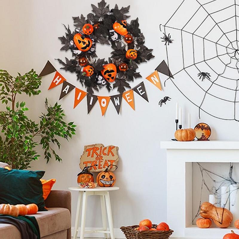Enchanted Pumpkin Halloween Door Wreath | Seasonal Fall Decor for a Spooky Welcome