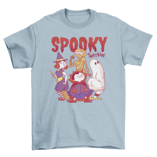 Spooky Holiday Cartoon Ghost Monsters Twerk Halloween Dance T-Shirt