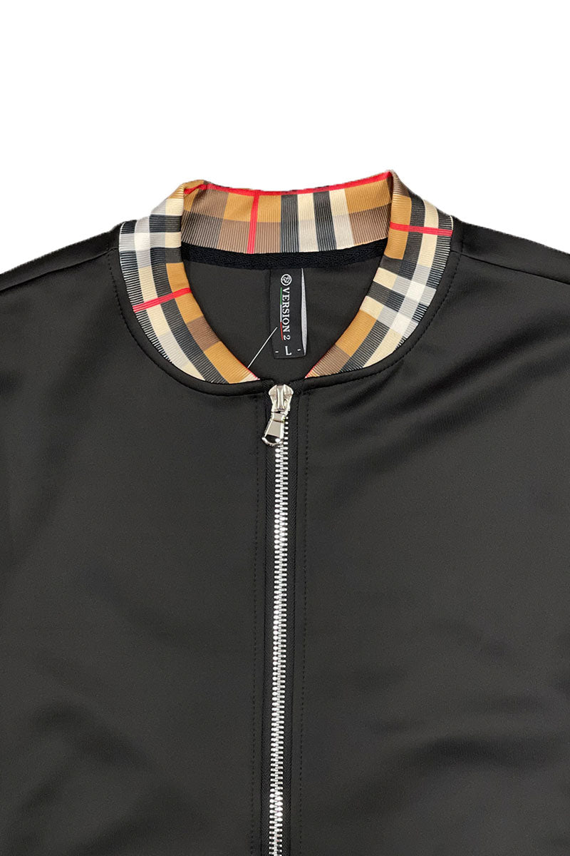 Modern Chic Checkered Track Jacket Set
