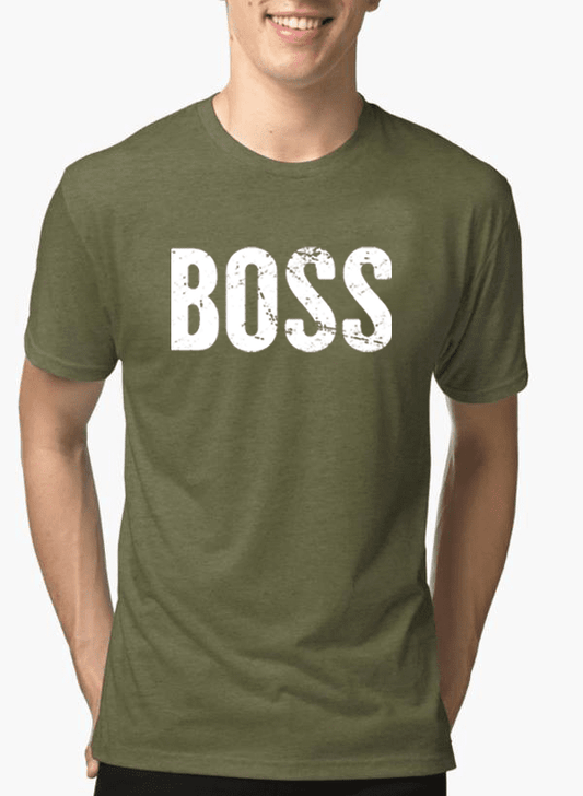 "Boss" Half Sleeves Melange Men's T-shirt