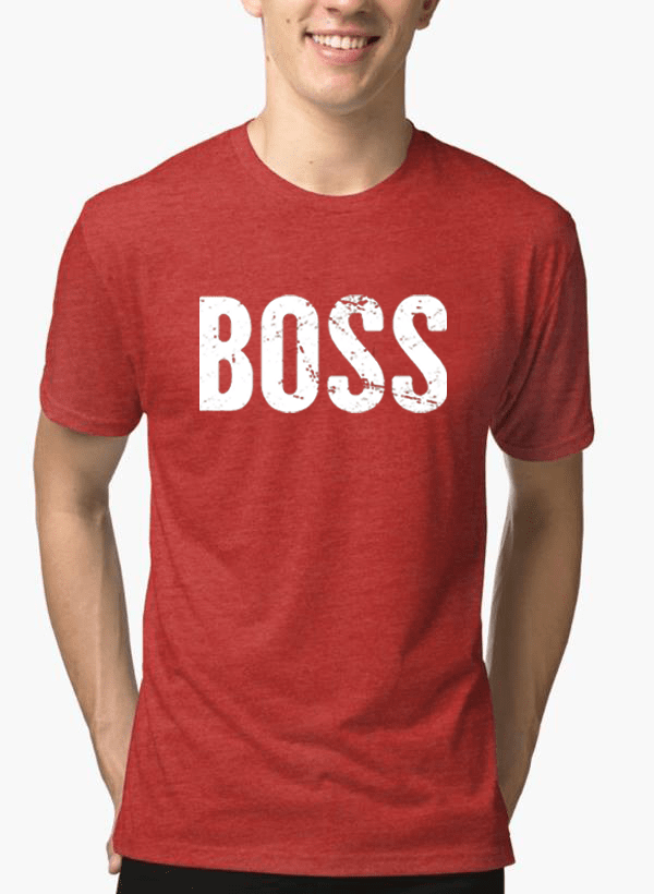 "Boss" Half Sleeves Melange Men's T-shirt