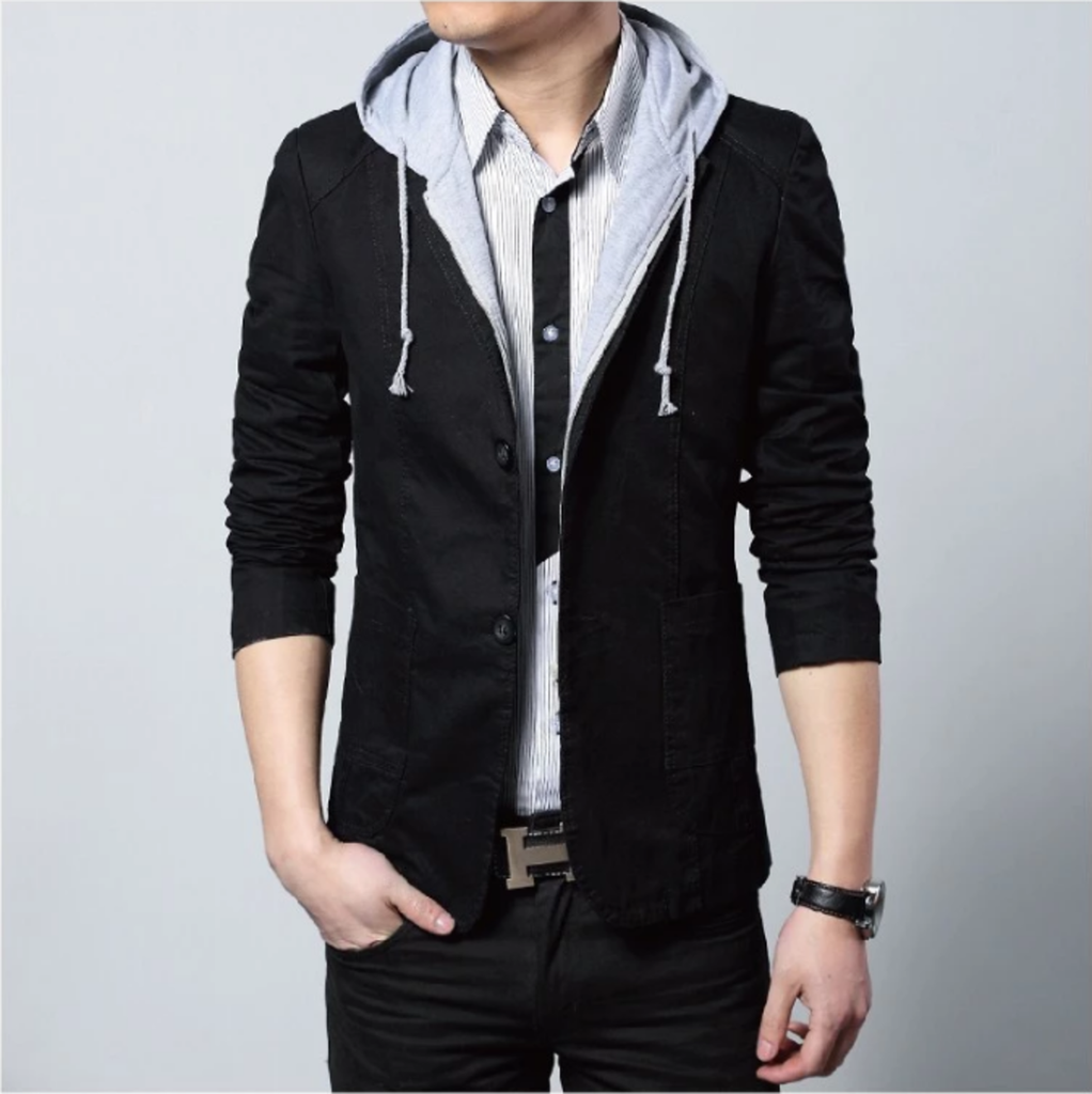 Men's Street Style Hooded Blazer