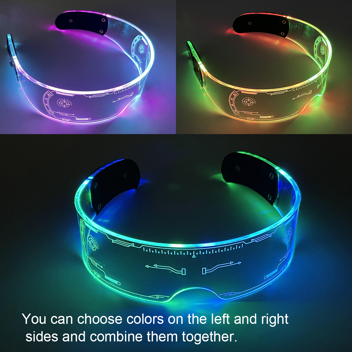 Cyberpunk LED Illuminating Party Goggles