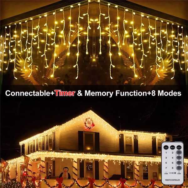 LED Fairy Christmas Curtain Icicle Lights