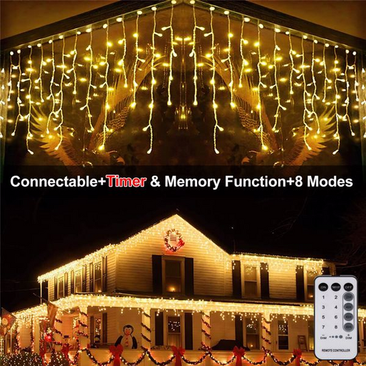 LED Fairy Christmas Curtain Icicle Lights