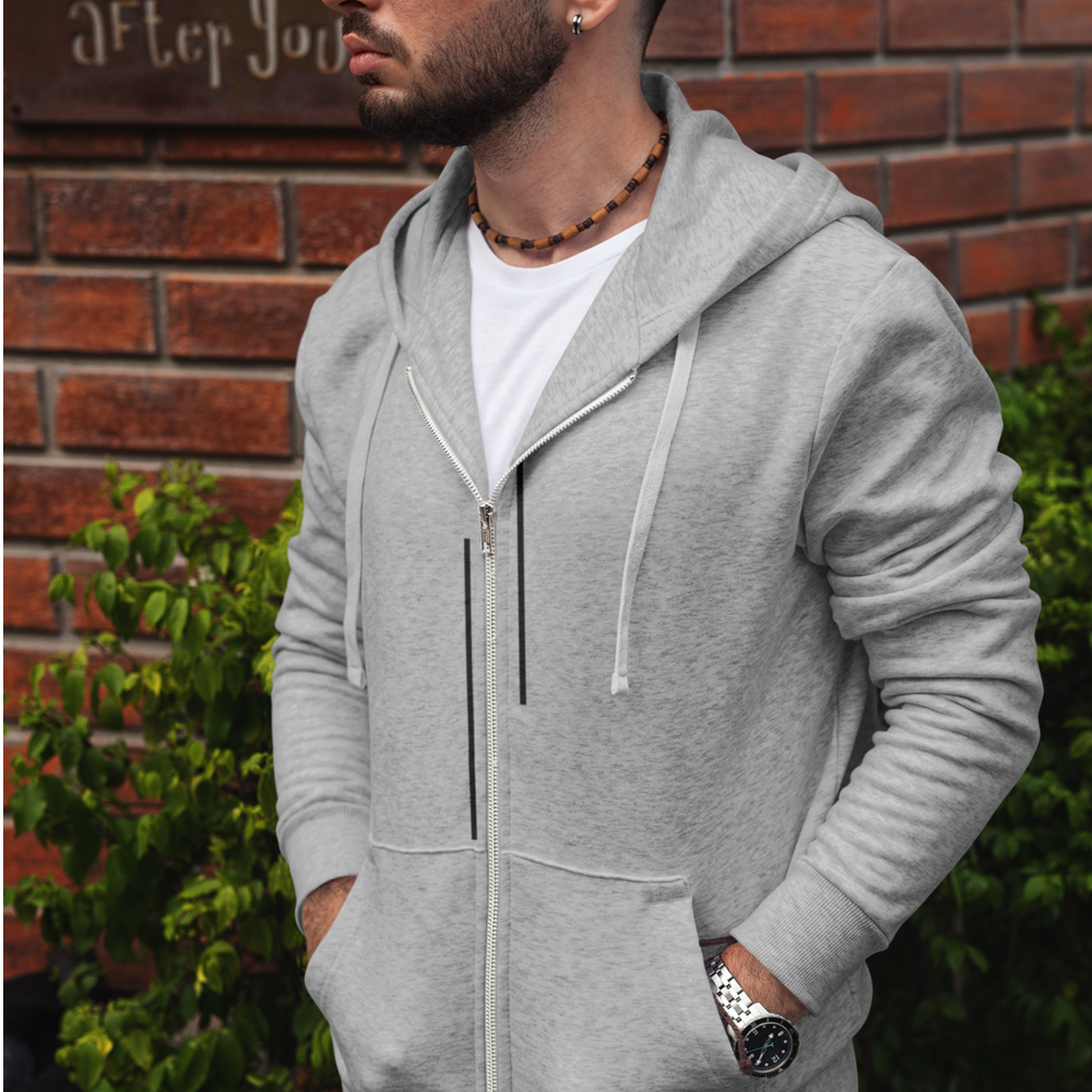 Urban Elegance: Men's Striped Zip-Up Hoodie