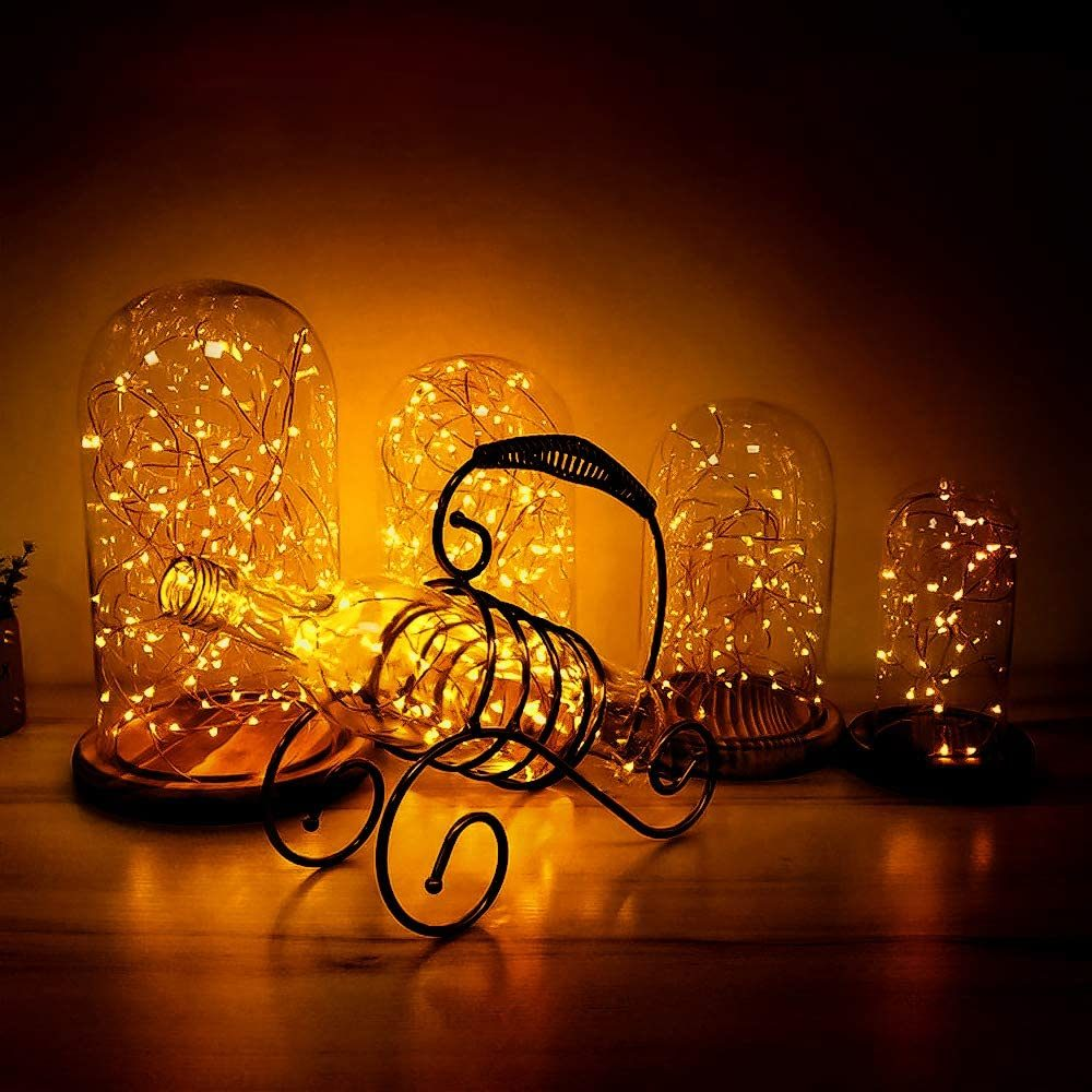Starry Elegance: 10M Warm White LED USB Copper Wire Christmas Lights