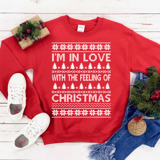 Heartwarming Comfort: 'I Am In Love' Christmas Unisex Sweatshirt