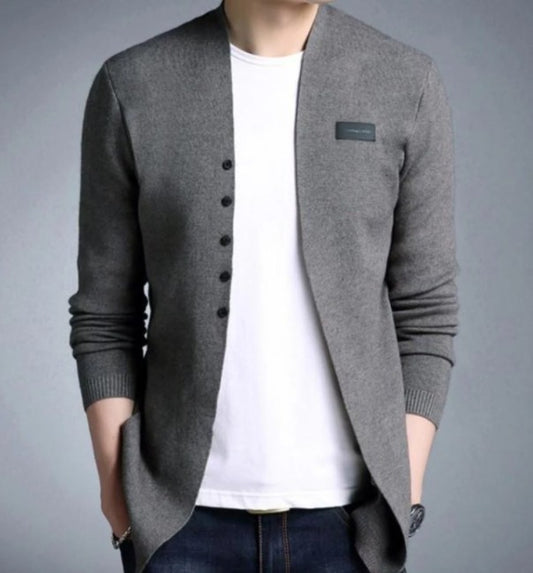 Mens Slim Fit Cardigan with Button Detail