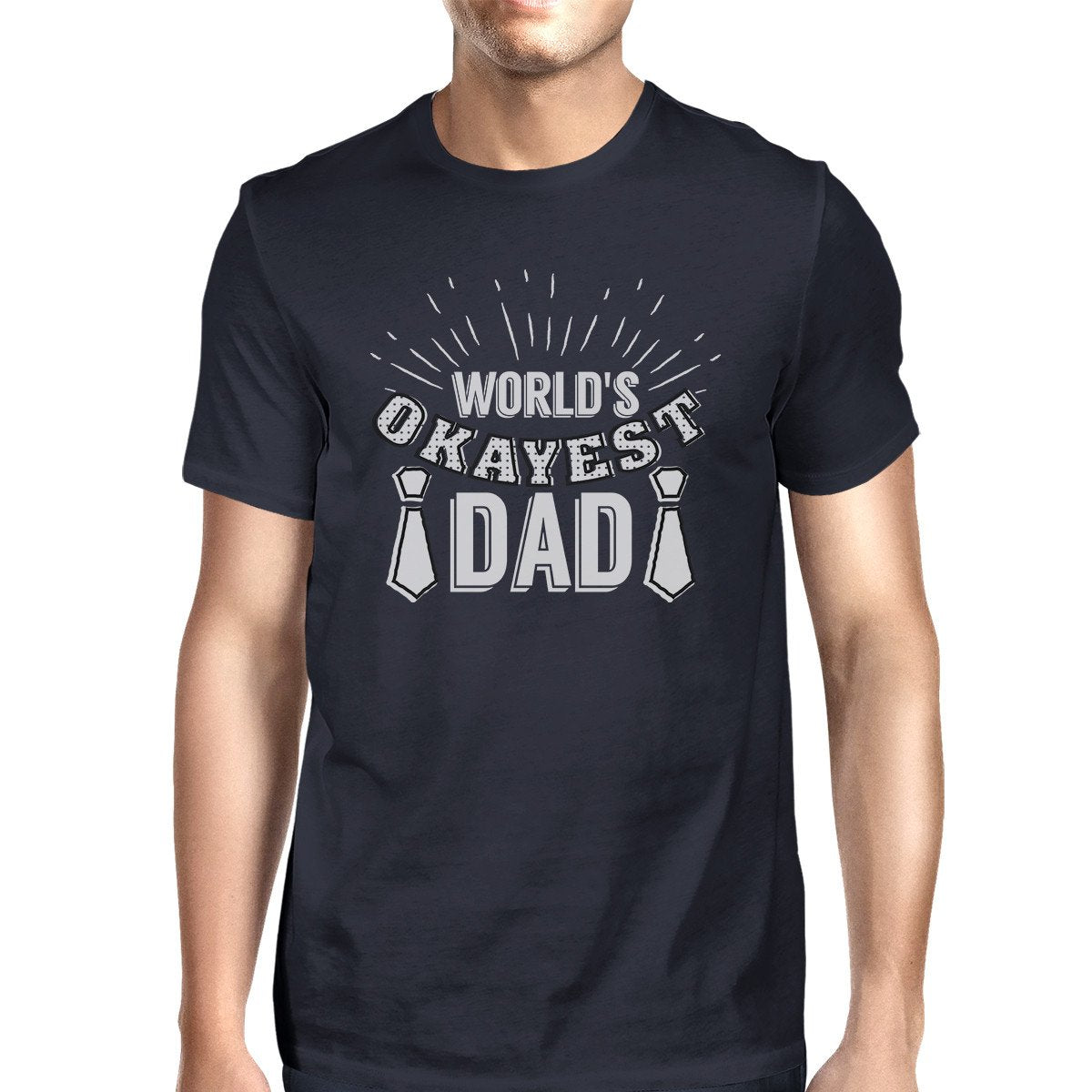 "Worlds Okayest Dad" Men's Navy T-Shirt