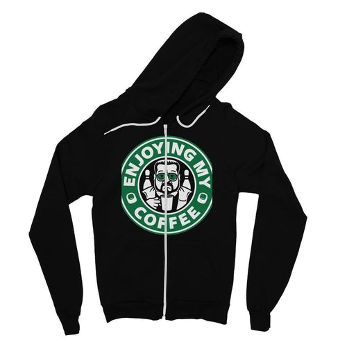 Summer Comfort: Fine Jersey Cotton Zip Hoodie for Coffee Lovers