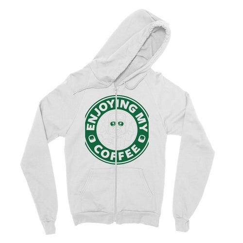 Summer Comfort: Fine Jersey Cotton Zip Hoodie for Coffee Lovers