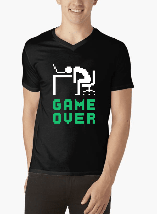 "Game Over" V-Neck T-shirt